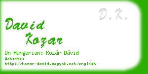 david kozar business card