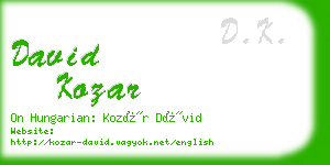 david kozar business card